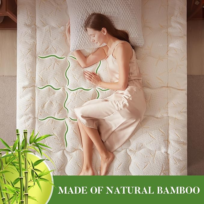 PRIMESOFT Twin Size Mattress Topper, Thick Pillow Top Mattress Pad，Up to 21 Inch Deep Pocket,Soft Breathable Mattress Pad for Back Pain, Waterproof Protector Cover(Beige)