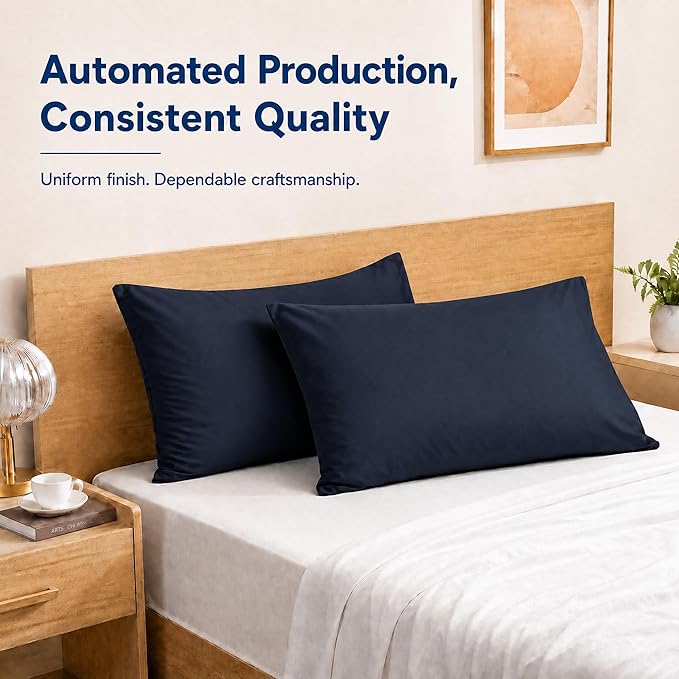 ZPECC Pillow Cases Bulk 24 Pack - King Pillowcases with Envelope Closure, Soft Brushed Microfiber Pillow Cover for Hotel Airb&bs Hospital Bedding Essential, Navy