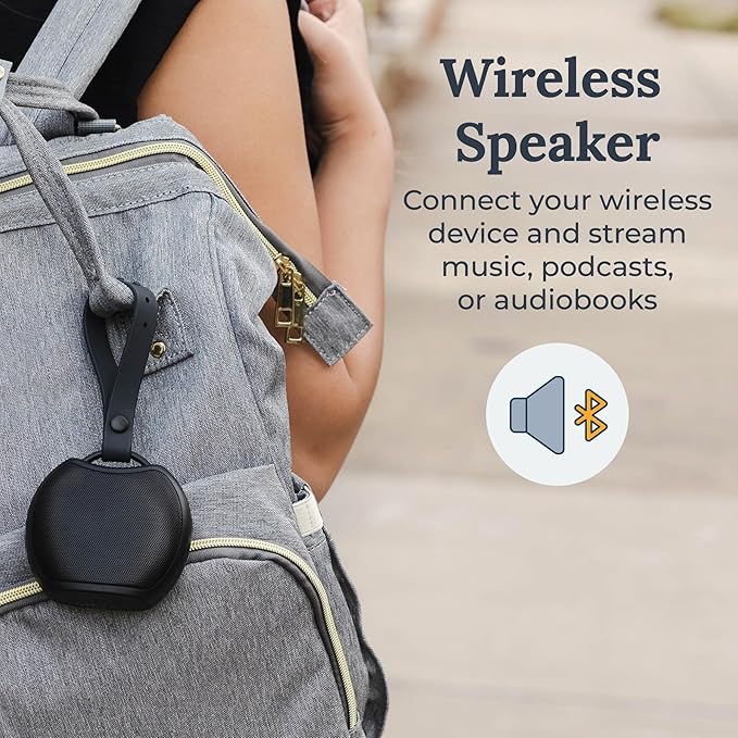 Yogasleep Rohm+ Travel White Noise Sound Machine (Black), Bluetooth Wireless Speaker & Charging, 20 Soothing Natural Sounds, Noise Canceling for Sleep Aid, Office Privacy & Meditation, Compact Size
