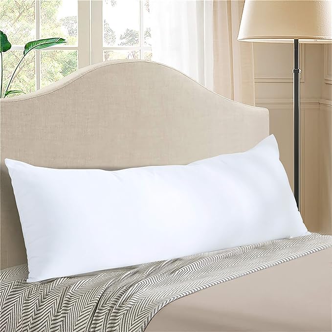 EVOLIVE Body Pillow Insert 21" x 54", Ultra Soft Microfiber Full Body Pillow for Pregnancy, Side Sleepers & Back Support, Plush Supportive Long Bed Pillow (21"x54" Body Pillow)