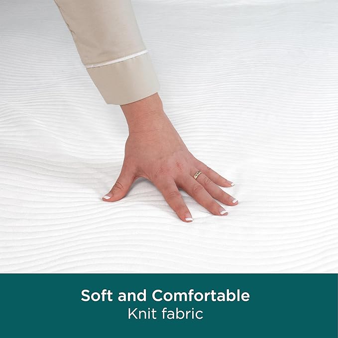 AllerEase CleanBoost Plush Knit Mattress Protector Waterproof Particle Barrier Temperature Balancing Soft Plush Comfort Machine Washable Fitted Cover with Elastic Anchor Bands Mattress Cover, Twin