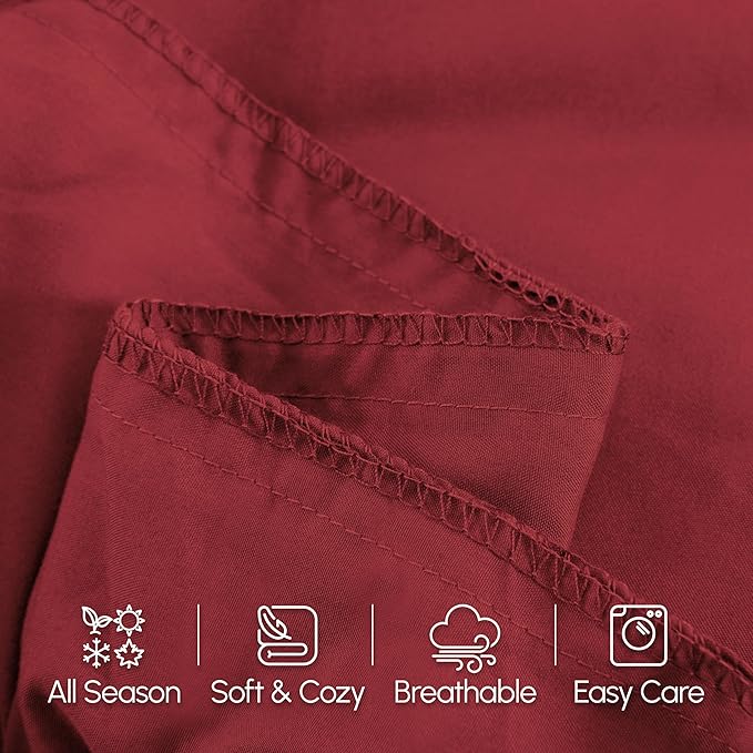 Elegant Comfort Luxury Ultra-Soft 1-Piece Body Pillowcase - 1500 Premium Hotel Quality Microfiber Double Brushed - Wrinkle Resistant, Body Pillowcase Size, Burgundy