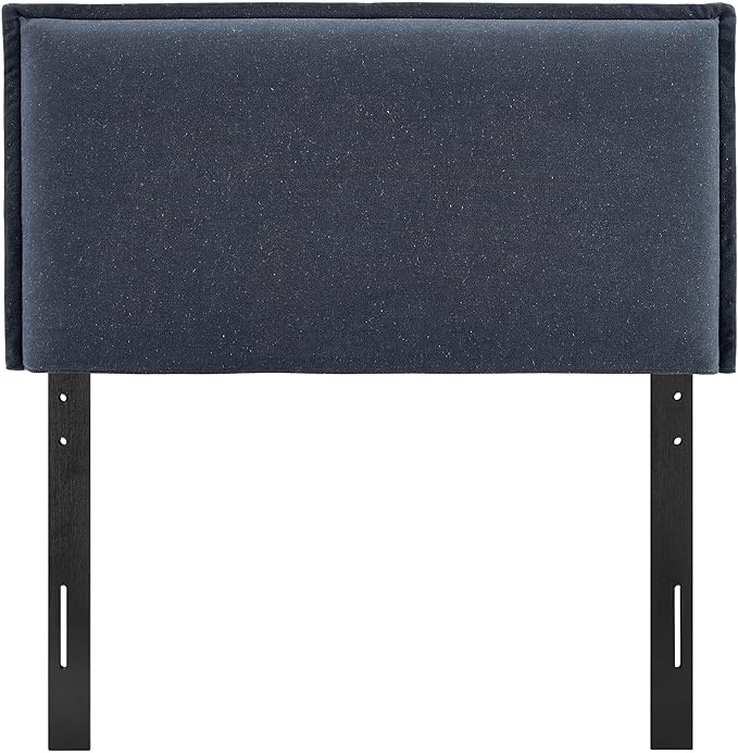 Modway Camille Twin Size Upholstered Linen Blend Headboard with Removable Slipcover – in Denim - Padded Pillow Style Headboard with Adjustable Mounting for Twin Beds