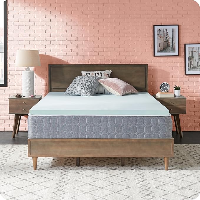 Sealy Dreamlife 2” Gel Memory Foam Queen Mattress Topper with SealyComfort Gel Foam, 1 Year Limited Warranty, Made in The USA
