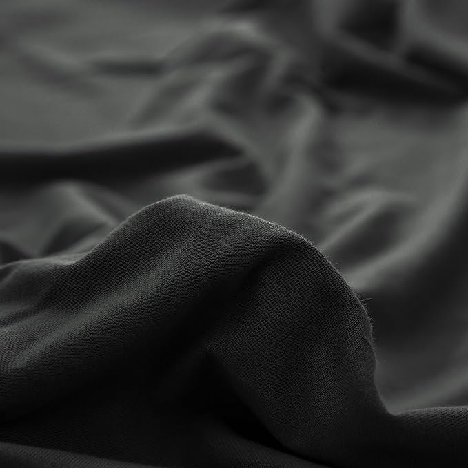 PURE ERA Jersey Knit Duvet Cover Set 100% T-Shirt Cotton Super Soft Comfy 3pc Bedding Set with Zipper Closure (Solid Black, Oversized Queen)