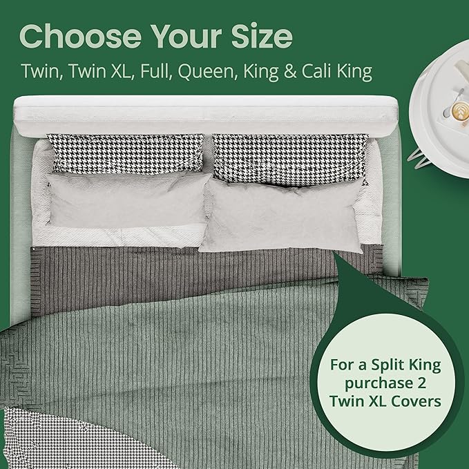 SafeRest Waterproof California King Size Mattress Protector - Viscose Derived from Bamboo - Fitted with Stretchable Pockets - Machine Washable Viscose Blend Mattress Cover for Bed
