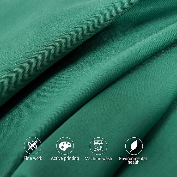 NTBAY Egyptian Cotton Queen Pillowcases - Set of 2, 500 Thread Count Cotton Pillowcases - Soft and Breathable Envelope Closure Pillow Cases - 20x30 Pillow Covers for Bed, Dark Green