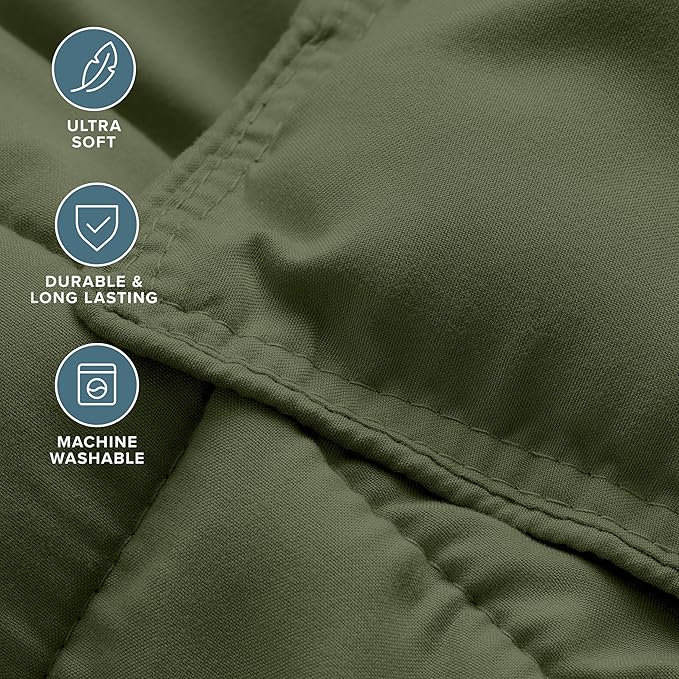 Bare Home Comforter Set - Queen Size - Ultra-Soft - Goose Down Alternative - Premium 1800 Series - All Season Warmth (Queen, Cypress Green)