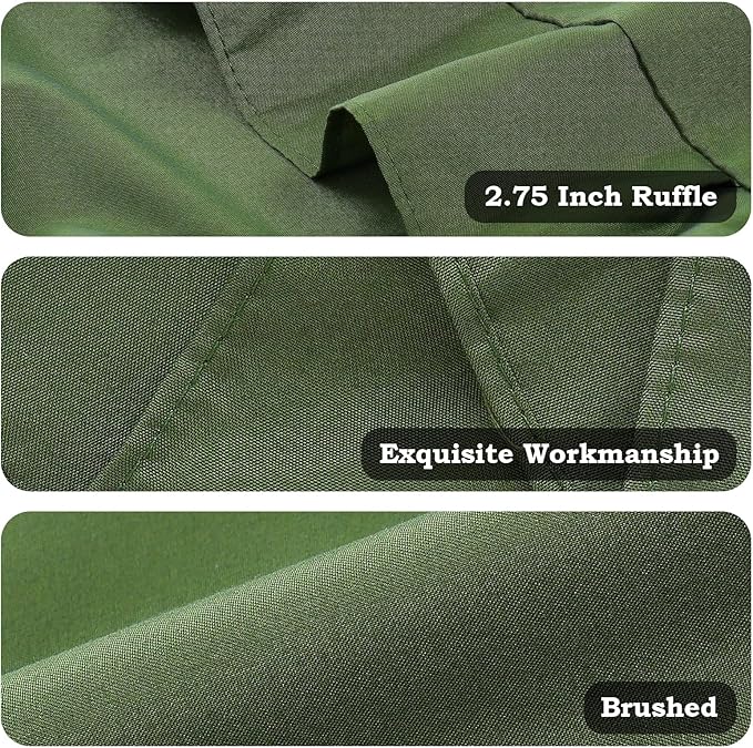 Ruffle Pillow Cases Standard Size Set of 2 –Soft Wrinkle Resistant Brushed Microfiber Ruffled Pillowcases –Envelope Pillow Shams Cover Festive Gift for Hotels,Rooms 20x26 Inch (Olive Green)