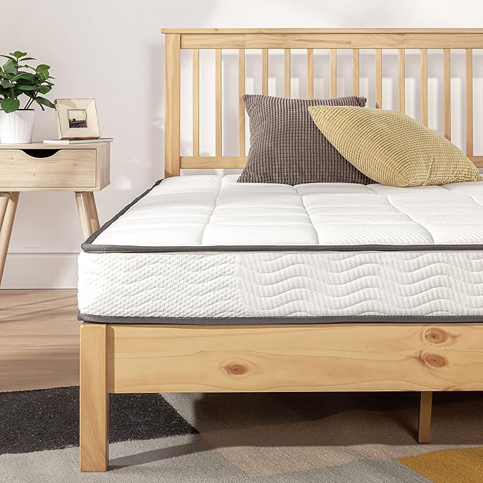 Mellow 6 Inch Classic Bonnell Spring Mattress, Comfort Foam Top with Innerspring Base, CertiPUR-US Certified Foam, Full,White