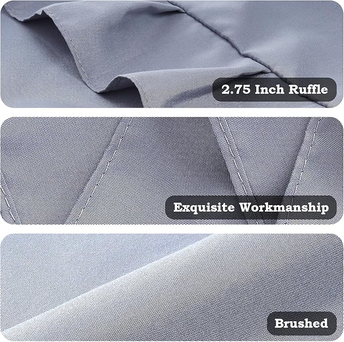 Ruffle Pillow Cases King Size Set of 2 – Soft Wrinkle Resistant Brushed Microfiber Ruffled Pillowcases –Envelope Pillow Shams Cover Festive Gift for Hotels, Guest Rooms 20x36 Inch (Silver Gray)