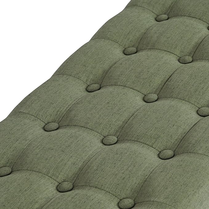 HomePop Modern Tufted Storage Bench - Moss Green