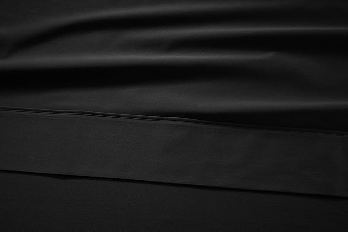 LANE LINEN Queen Size Sheet Set – 450 Thread Count Natural 100% Cotton Sheets, Cooling Bed Sheets, Durable Bedding for Daily Use, Fade Resistant, Snug Fit 15" Deep Pocket Fitted Sheet – Black