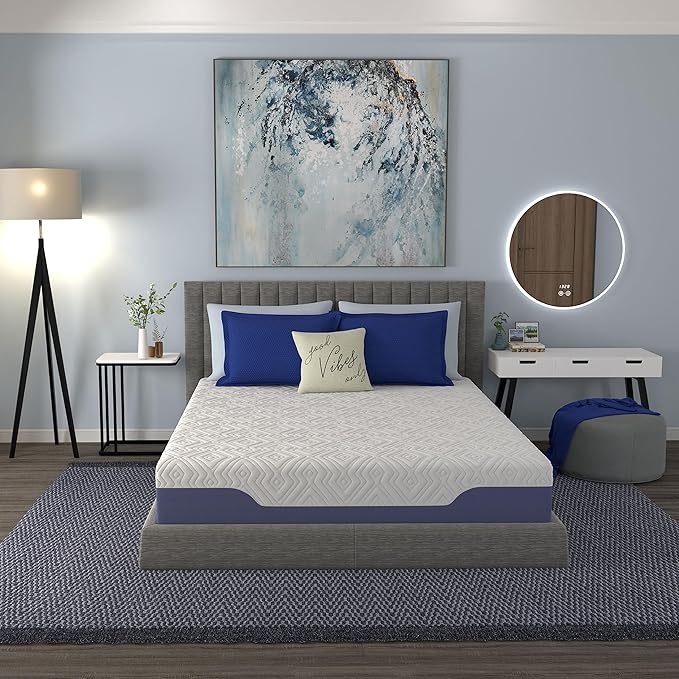 Vibe Supreme Cooling Hybrid Mattress, Innerspring and Gel Memory Foam Mattress, Fiberglass Free, 10-Inch Bed in a Box, California King