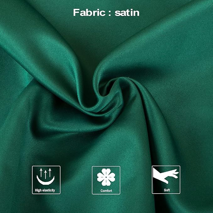 NTBAY Zippered Satin Body Pillow Pillowcase, Silky Slip Cooling Body Pillow Cover, Long Side Hidden Zipper, 20x54 Inches, Dark Green