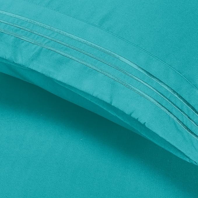Elegant Comfort Luxury Ultra-Soft 2-Piece Pillowcase Set - 1500 Premium Hotel Quality Microfiber Double Brushed - Wrinkle Resistant, Standard/Queen, Turquoise