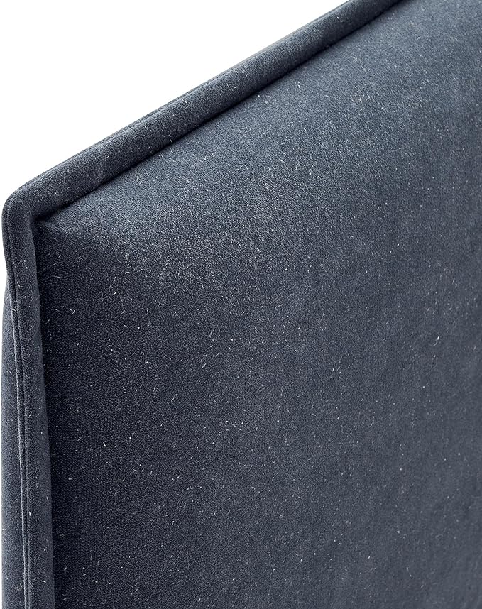 Modway Camille Twin Size Upholstered Linen Blend Headboard with Removable Slipcover – in Denim - Padded Pillow Style Headboard with Adjustable Mounting for Twin Beds