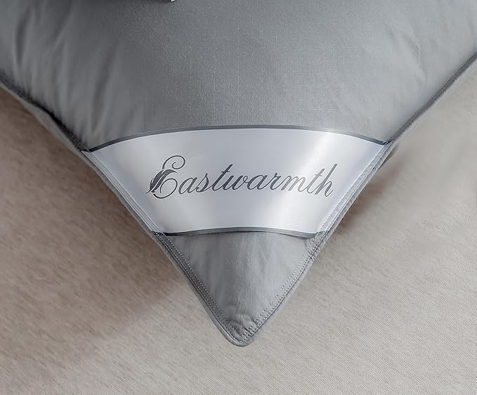 Queen Size Goose Down Feather Pair Pillows Grey Color Bedding Hotel Pillows 100% Cotton Cover Set of Two 20x30inch