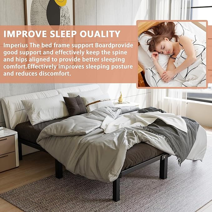 Imperius Foldable Box Spring, Bunkie Board, Bed Support Slats, Bed Boards for Under, Queen 64"X58"