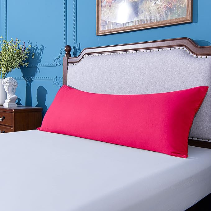 NTBAY Body Pillowcase - Brushed Microfiber 20x54 Pillowcase - Soft, Wrinkle-Free, Fade-Resistant, Stain-Resistant, Magenta Body Pillow Cover with Envelope Closure - 20x54 Inches, Magenta