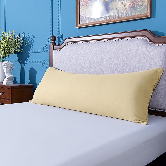 NTBAY Body Pillowcase - Brushed Microfiber 20x54 Pillowcase - Soft, Wrinkle-Free, Fade-Resistant, Stain-Resistant, Light Taupe Body Pillow Cover with Envelope Closure - 20x54 Inches, Light Taupe