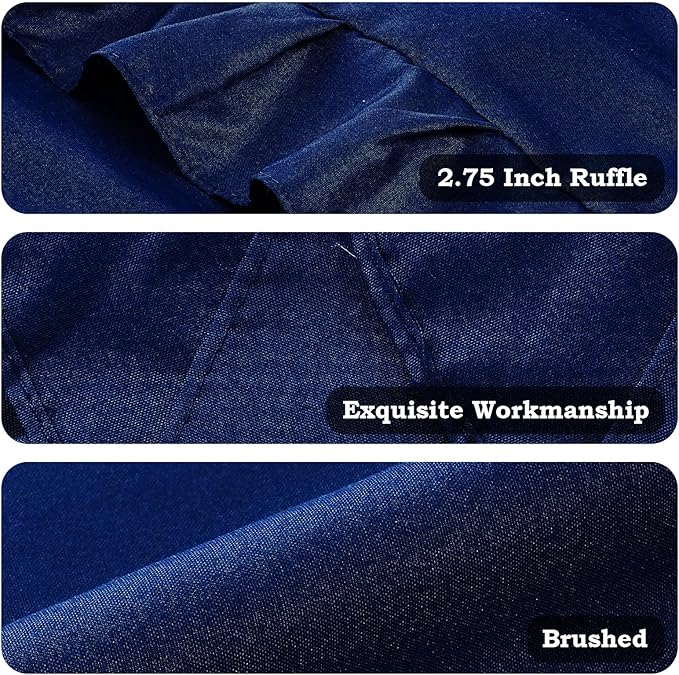 Ruffle Pillow Cases Queen Size Set of 2 – Soft Wrinkle Resistant Brushed Microfiber Ruffled Pillowcases –Envelope Pillow Shams Cover Festive Gift for Hotels, Guest Rooms 20x30 Inch (Navy Blue)