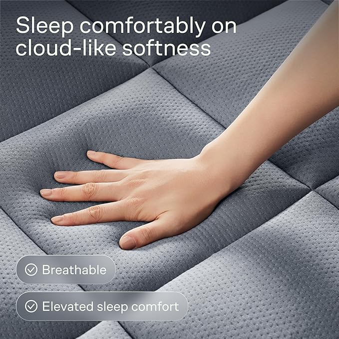 Niagara Sleep Solution Ultra Soft California King Size Mattress Topper - Rayon Derived from Bamboo Pillow Top Mattress Pad for Back Pain Relief - Naturally Cooling for Hot Sleepers, Gray