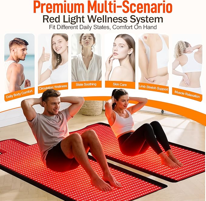 Red Light Therapy Mat Full Body 2026 Upgrade, 2570 LEDs, 74.6"x33.3" Large Sleeping Bag Blanket, Soft Leather, Adjustable Timer, Ideal Home Gift for Men & Women Athletes, Seniors, Office Workers