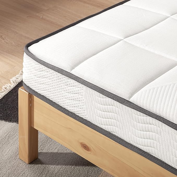Mellow 6 Inch Classic Bonnell Spring Mattress, Comfort Foam Top with Innerspring Base, CertiPUR-US Certified Foam, Full,White