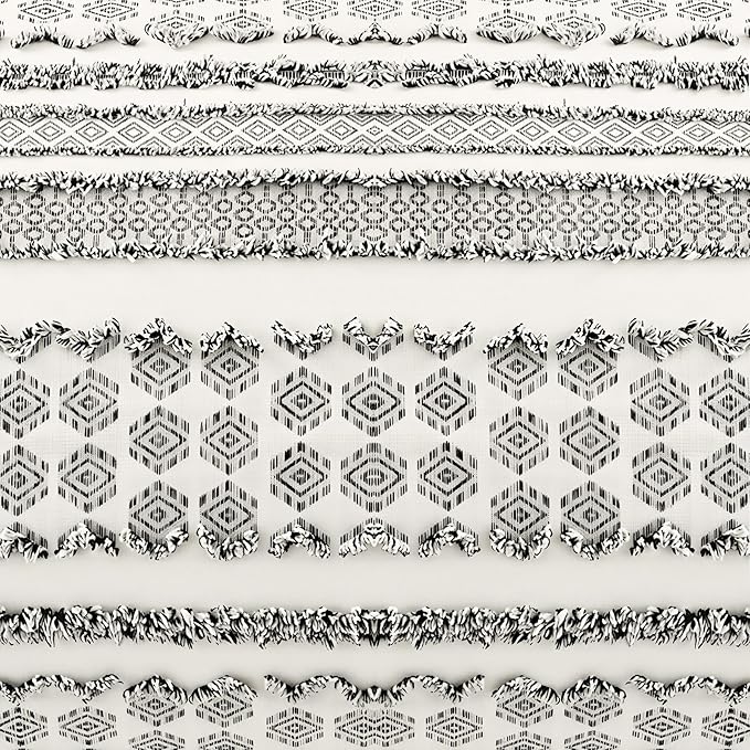 DOWNSTORIA Body Pillow Cover, Boho Cutwork Decorative Body Pillowcase, Ultra Soft Microfiber Long Pillowcase with Envelope Closure 20x54 inch (Boho Black)