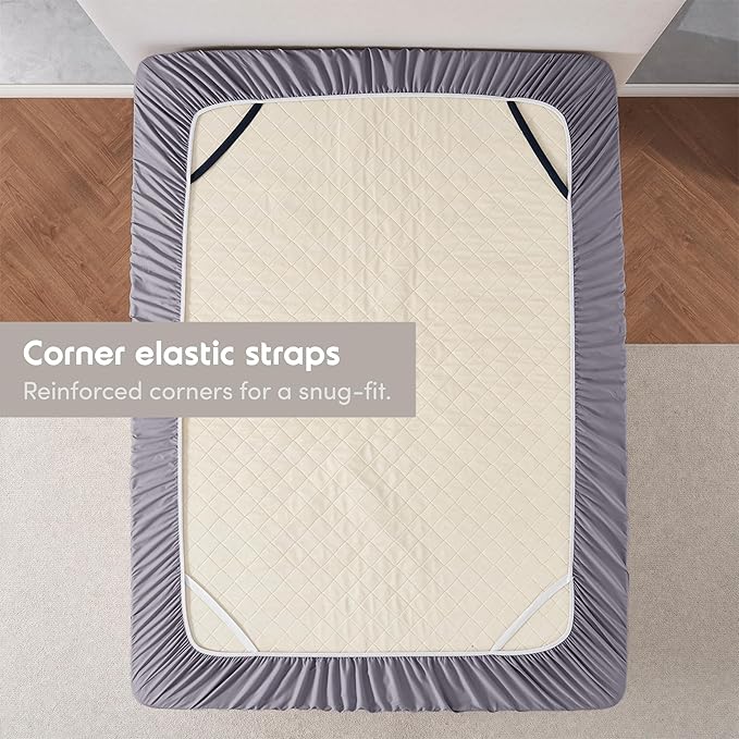 Nestl 2 Pack Dusty Purple Fitted Sheet Extra Deep Pocket, Hotel Luxury FullFitted Sheet Only Easily Fits 18 to 24 Inch Mattress, Super Soft, Wrinkle-Free and Breathable with Corner Straps