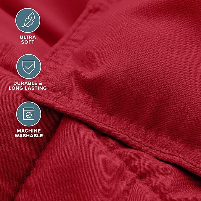 Bare Home Comforter Set - Oversized Queen Size - Ultra-Soft - Goose Down Alternative - Premium 1800 Series - All Season Warmth (Oversized Queen, Red)
