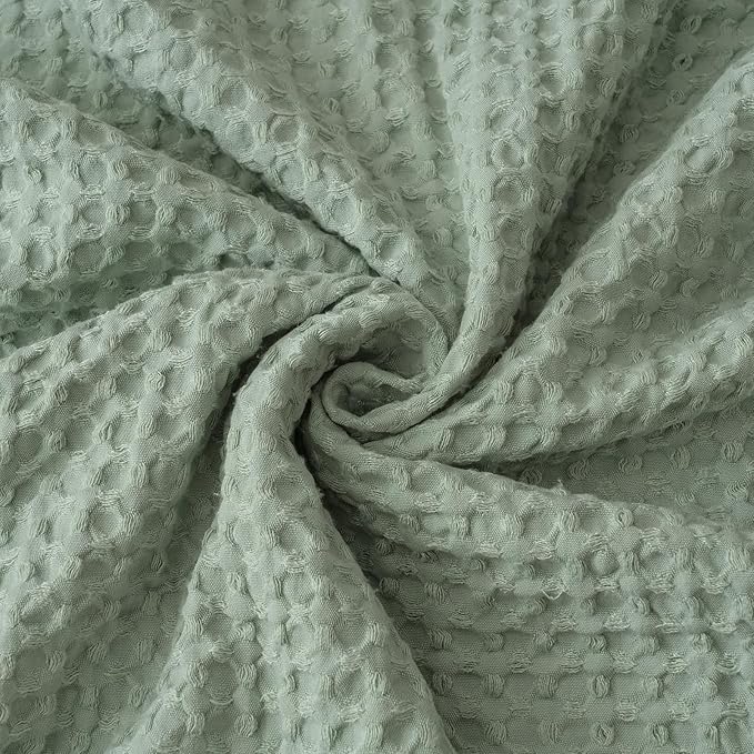 PHF Ultra Soft Waffle Weave Euro Shams Pillow Covers, No Filling, 2 Pack 26" x 26" Bed Cushion Covers, Breathable & Skin-Friendly Bed Pillow Shams for Stylish Home Decor, Sage Green