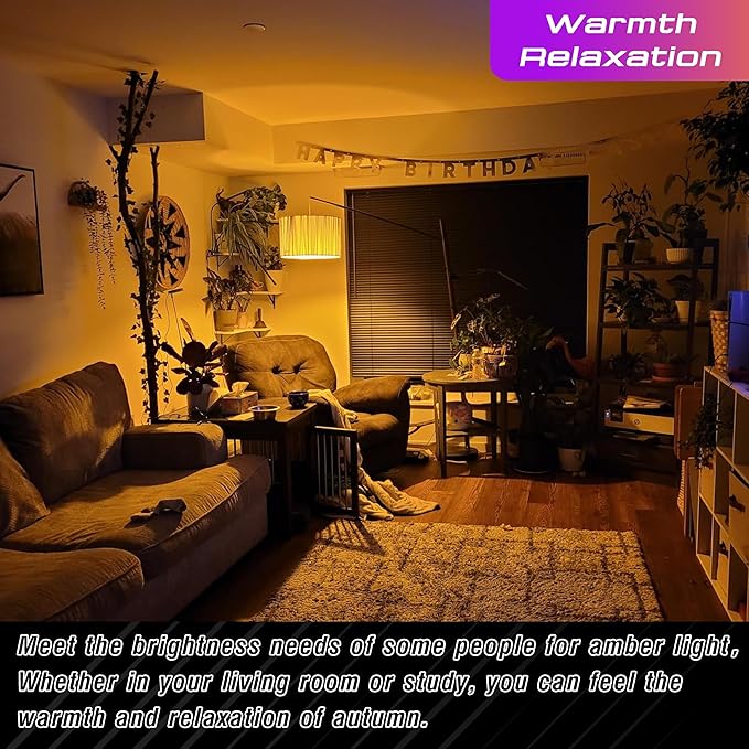 Amber Sleep Light Bulbs 1800K, A19 9W Amber Light Bulb 60W Equivalent, Blue Light Blocking 800lm, E26 Bright Warm Light Bulb for Healthy Sleep, Bedroom, Porch, Patio Lighting, Non-Dimmable, 2 Pack