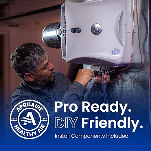 AprilAire 620MKZ Whole-House, Large Bypass Evaporative Humidifier – 18 Gallons Per Day, Water Saving with Manual Control and Installation Kit for up to 5,300 Sq. Ft.
