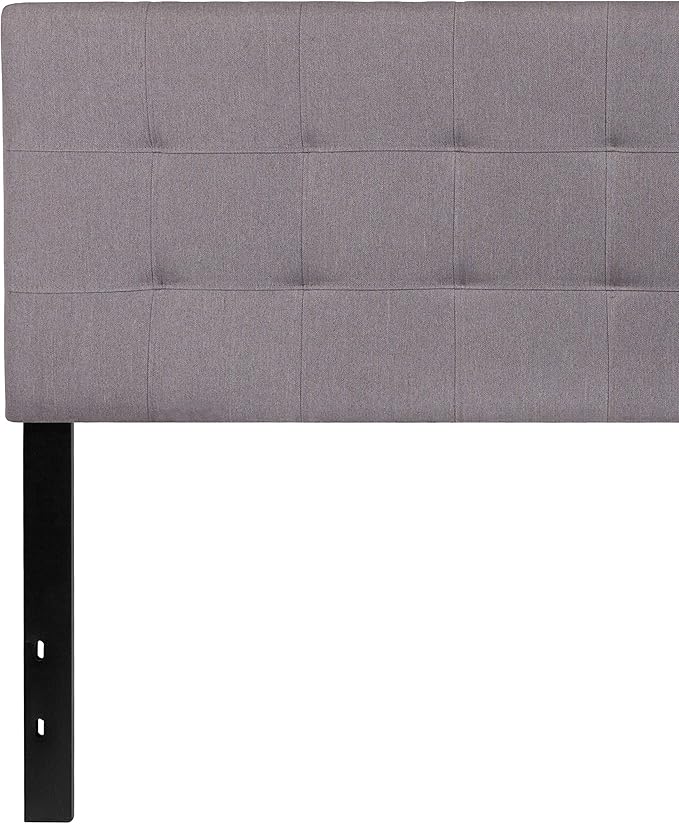 Flash Furniture Bedford Tufted Upholstered Queen Size Headboard in Light Gray Fabric