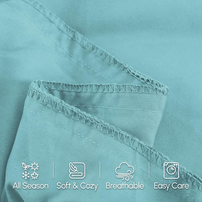 Elegant Comfort Luxury Ultra-Soft 1-Piece Body Pillowcase - 1500 Premium Hotel Quality Microfiber Double Brushed - Wrinkle Resistant, Body Pillowcase Size, Aqua Blue