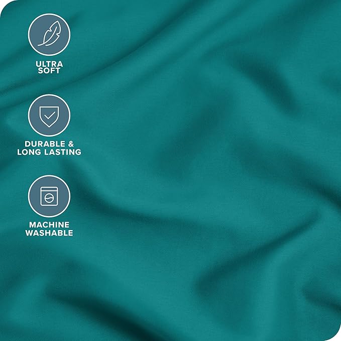 Bare Home Microfiber Pillow Cases - Standard/Queen Size Set of 2 - Cooling Pillowcases - Double Brushed - Emerald Pillowcases 2 Pack - Easy Care (Standard Pillowcase Set of 2, Emerald)