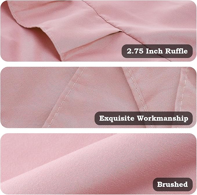 Ruffled Body Pillow Pillowcases Set of 2 – Soft Wrinkle Resistant Brushed Microfiber Body Pillowcases –Envelope Pillow Shams Festive Gift for Hotels, Guest Rooms 20x54 Inch (Pink)