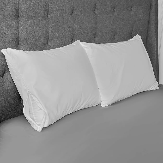 Allergy Relief Zippered Pillow Protector, Standard/Queen, 2 Pack