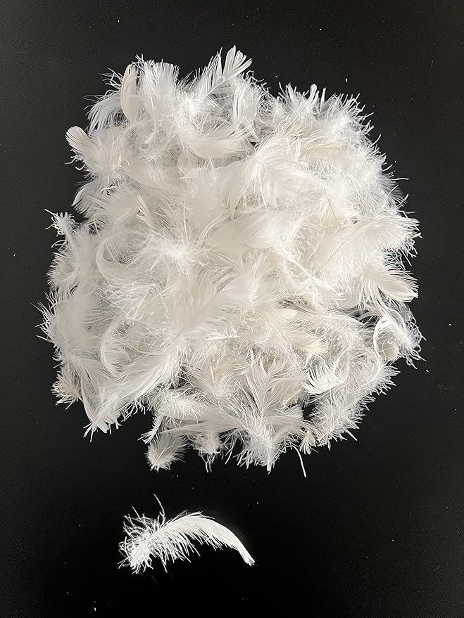 Bulk Goose Down Feather Stuffing & Fill – Hypoallergenic Pillow Filling, Repair, Restuff, Fluff for Couch Cushions, Comforters, Jackets5/95-4Lb DIY