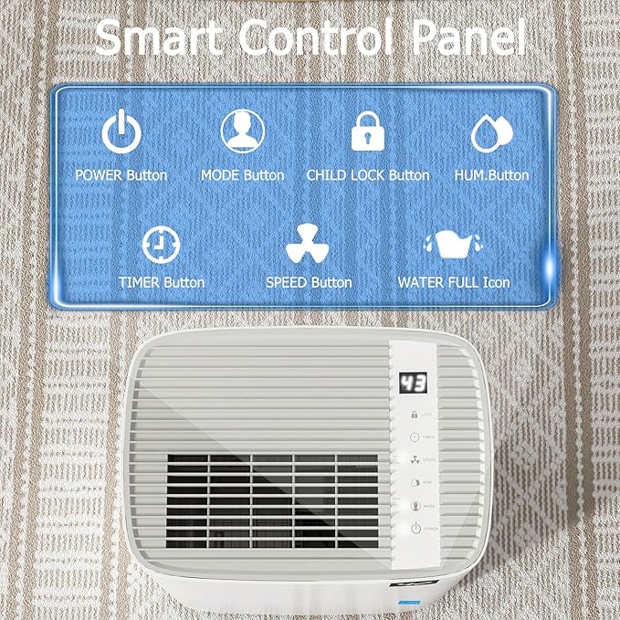 Ludatido 2026 Energy Star 4500 Sq.Ft 75 Pint Dehumidifier for Basements with Large 1.32 Gal Tank,Portable Smart Compressor Dehumidifier for Home