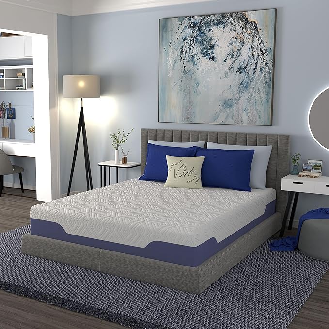 Vibe Supreme Cooling Hybrid Mattress, Innerspring and Gel Memory Foam Mattress, Fiberglass Free, 12-Inch Bed in a Box, Twin XL