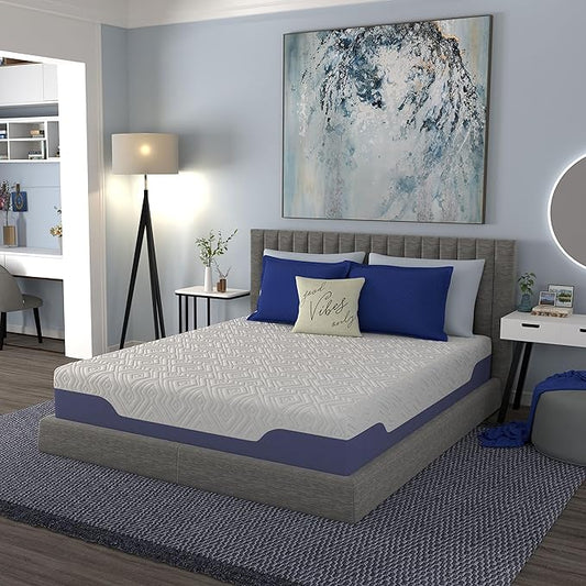 Vibe Supreme Cooling Hybrid Mattress, Innerspring and Gel Memory Foam Mattress, Fiberglass Free, 12-Inch Bed in a Box, Twin XL