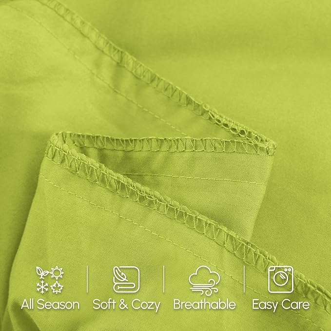 Elegant Comfort Luxury Ultra-Soft 1-Piece Body Pillowcase - 1500 Premium Hotel Quality Microfiber Double Brushed - Wrinkle Resistant, Body Pillowcase Size, Lime