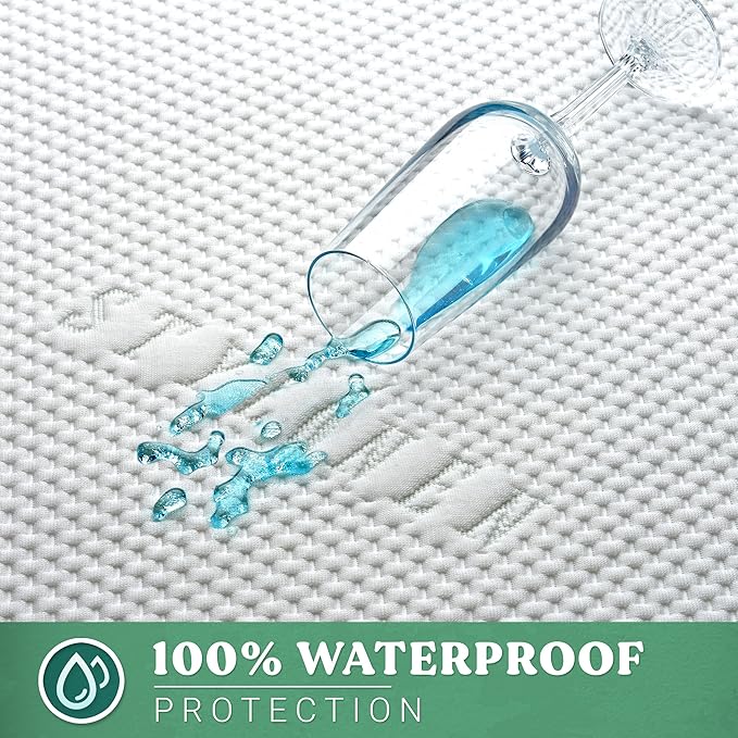 STYLINEN King Tencel Eucalyptus Mattress Protector - Waterproof Breathable Cooling Cover Protects Against Moisture, Spills, Stains - Noiseless, Machine Washable, Fits 16 inch Bed (King)