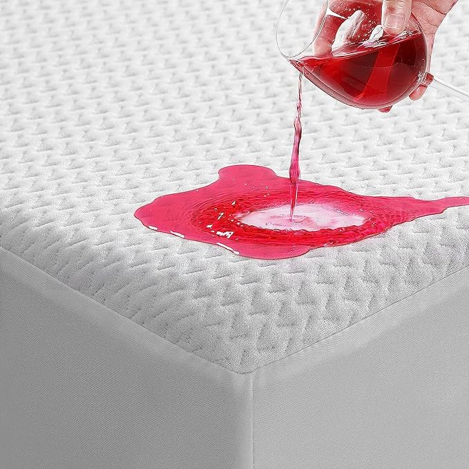 TASTELIFE King Size Waterproof Mattress Protector, 3D Air Fabric Cooling King Bed Mattress Protector, Breathable Fitted Mattress Cover with Deep Pocket, Fits 8 to 21 Inch Mattress