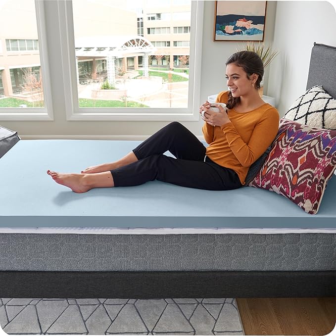 Sealy Dreamlife 1.5” Gel Memory Foam Twin Mattress Topper with SealyComfort Gel Foam, 1 Year Limited Warranty, Made in The USA