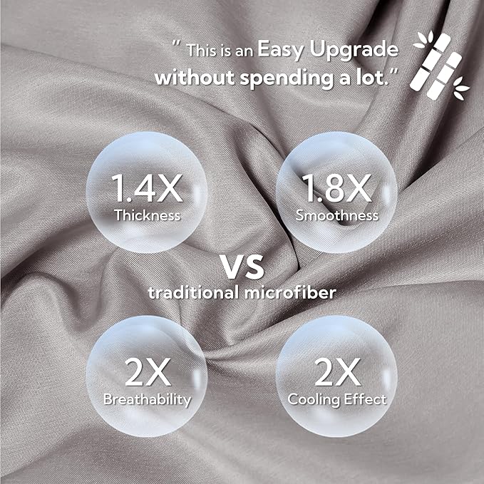 MR&HM King Pillow Cases Set of 2, Cooling Pillow Case for Hot Sleepers 20"x36", Breathable & Moisture Wicking, Soft Envelope Pillowcases, Rayon Derived from Bamboo & Polyester Blend (Silver Grey)
