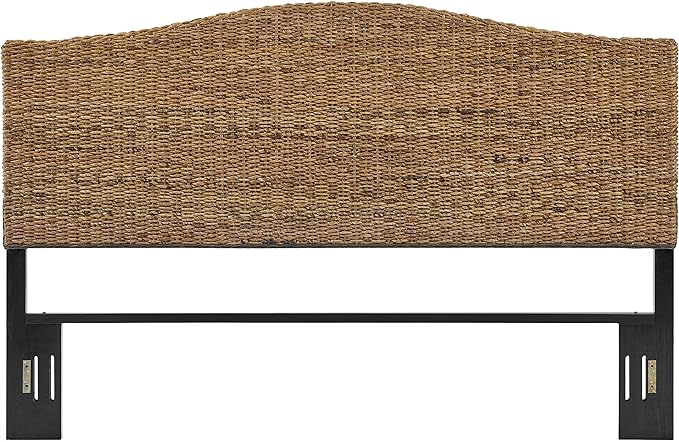Crosley Furniture Serena Handwoven Natural Fiber Rattan Bed Headboard, Banana Leaf, King